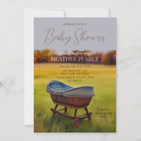 Vintage Bassinet Watercolor Fall Baby Shower