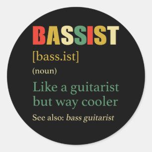 Vintage Bassist Definition For Bass Guitar Player Classic Round Sticker