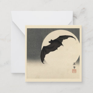 Vintage Bat Before the Moon by Biho Takashi Card