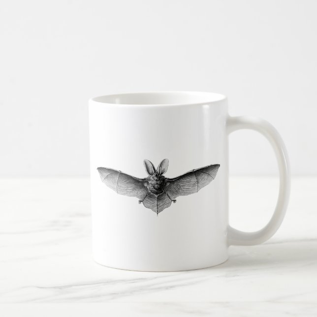Vintage Bat Illustration Coffee Mug (Right)