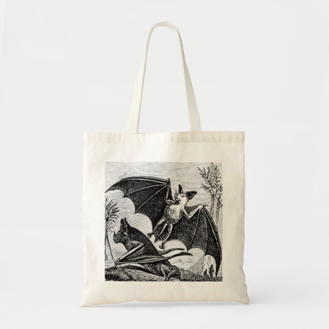 Vintage Bat Illustration Tote (Front)