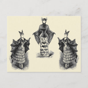 Vintage Bat Ladies Postcard