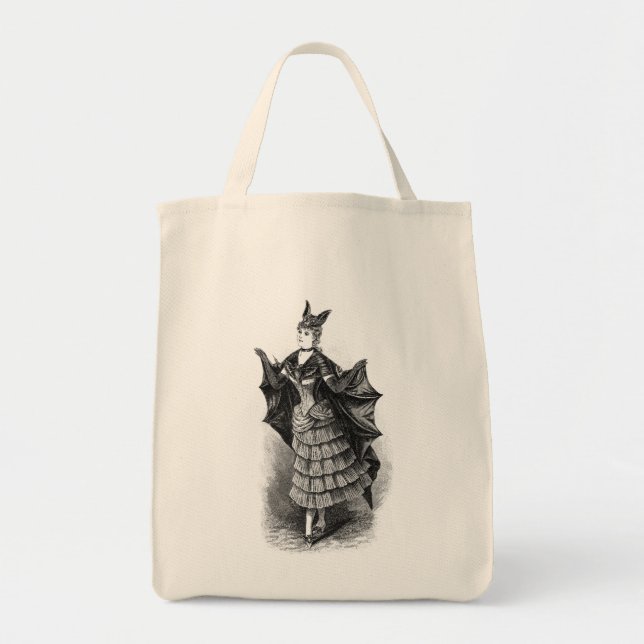 Vintage Bat Lady Tote Bag (Front)