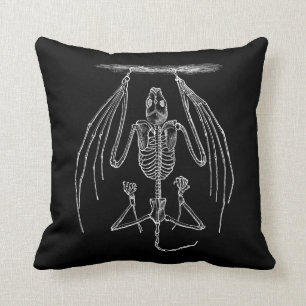 Vintage Bat Skeleton - Bats and Halloween Template Cushion
