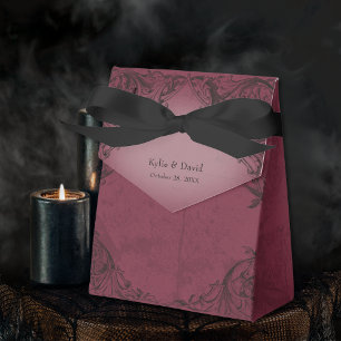 Vintage Bat Until Death Burgundy Wedding Favour Box