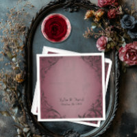 Vintage Bat Until Death Burgundy Wedding