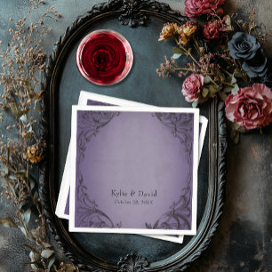 Vintage Bat Until Death Purple Wedding Napkin