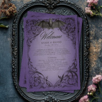 Vintage Bat Until Death Purple Wedding