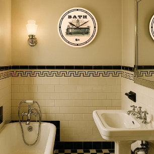 Vintage Bath Large Clock