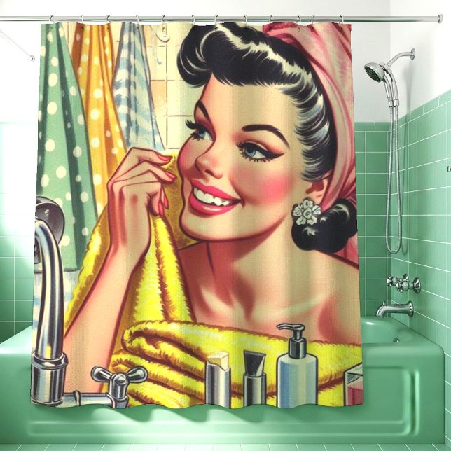 Vintage Bath Pin Up Shower Curtain (Creator Uploaded)