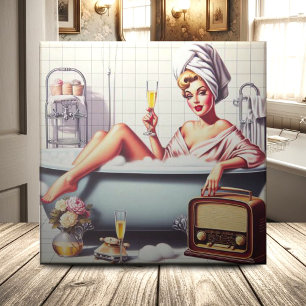 Vintage Bath Pin-Up Tile
