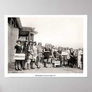 Vintage Bathing Beauty Beach costume contest 1947 Poster