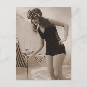 Vintage Bathing Beauty Flapper Girl Portraits Postcard