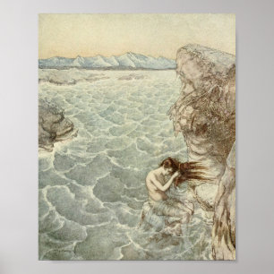 Vintage - Bathing in a Sea Cove, Poster