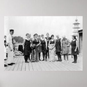 Vintage Bathing Suits, 1910s Poster