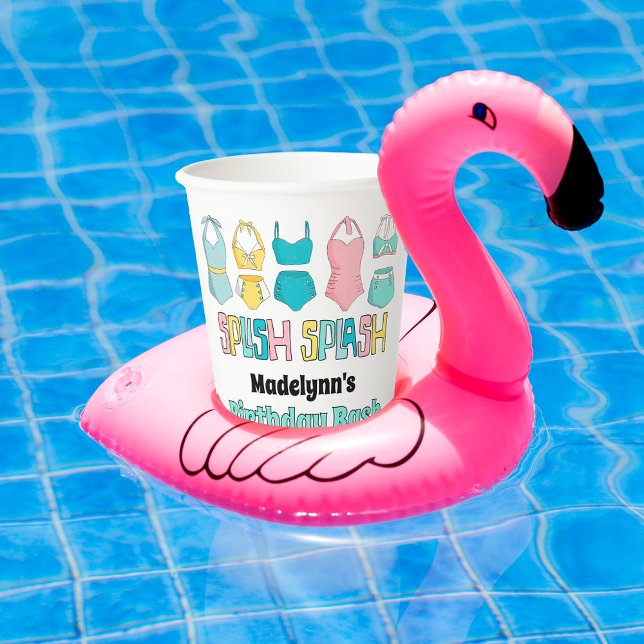 Vintage Bathing Suits Swimsuits Pool Party Paper Cups (Creator Uploaded)