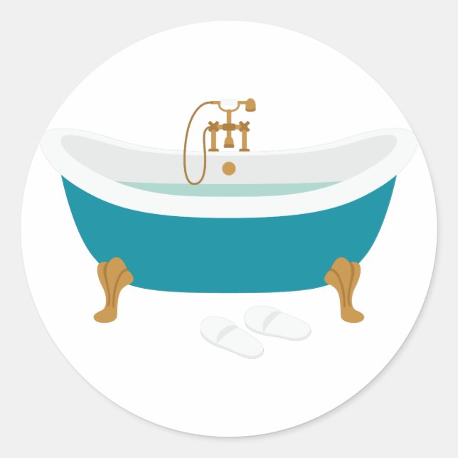 Vintage Bathtub Classic Round Sticker (Front)