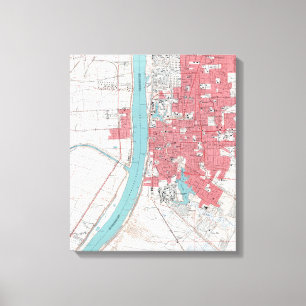 Vintage Baton Rouge Riverfront Canvas Print
