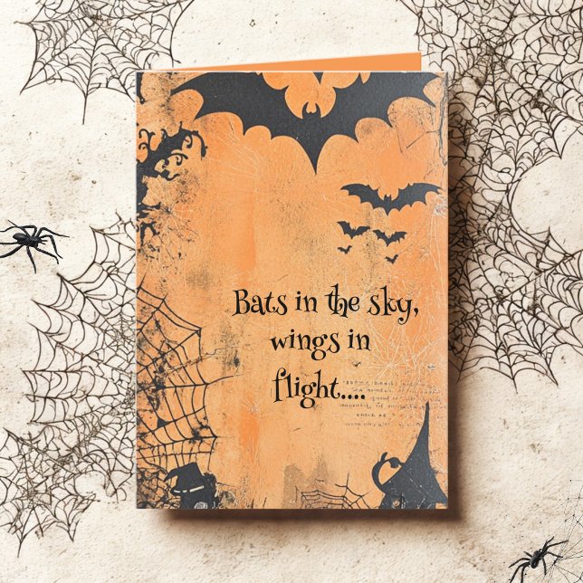 Vintage Bats in Flight Halloween Card (Creator Uploaded)