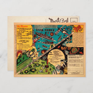 Vintage Battle Game Ad Postcard