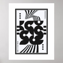 vintage bauhaus black and white wavvy geometric