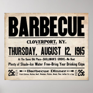 Vintage BBQ - Barbeque All You Can Eat Print