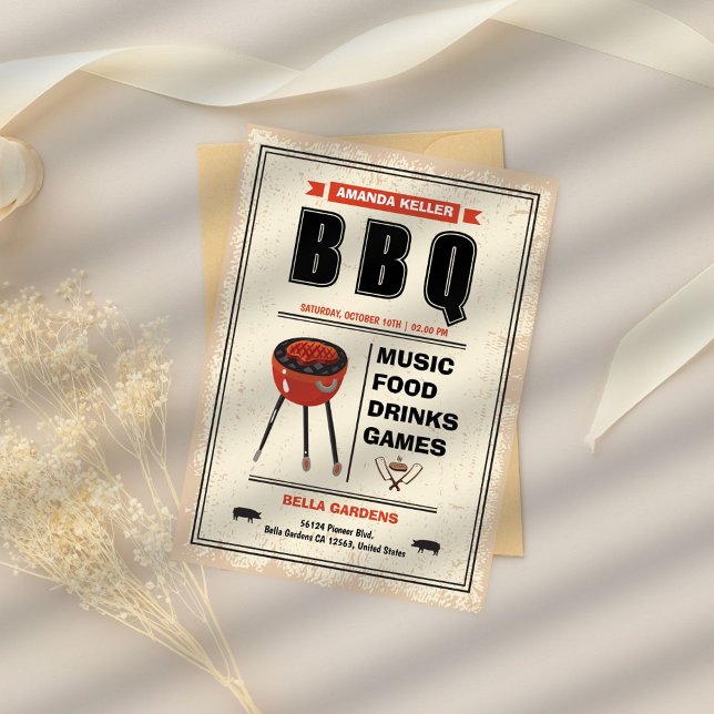 Vintage BBQ Party Invitation (Creator Uploaded)
