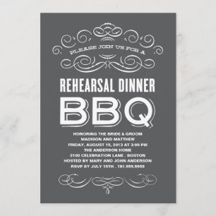 VINTAGE BBQ   REHEARSAL DINNER BBQ INVITATION