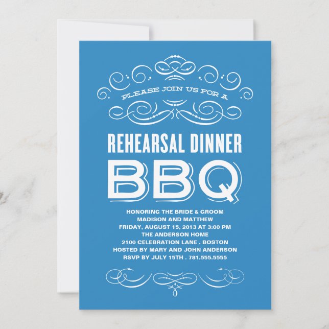 VINTAGE BBQ | REHEARSAL DINNER BBQ INVITATION (Front)