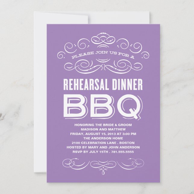 VINTAGE BBQ | REHEARSAL DINNER BBQ INVITATION (Front)