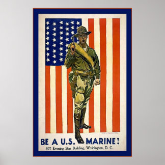 Vintage Be a U.S. Marine! Poster