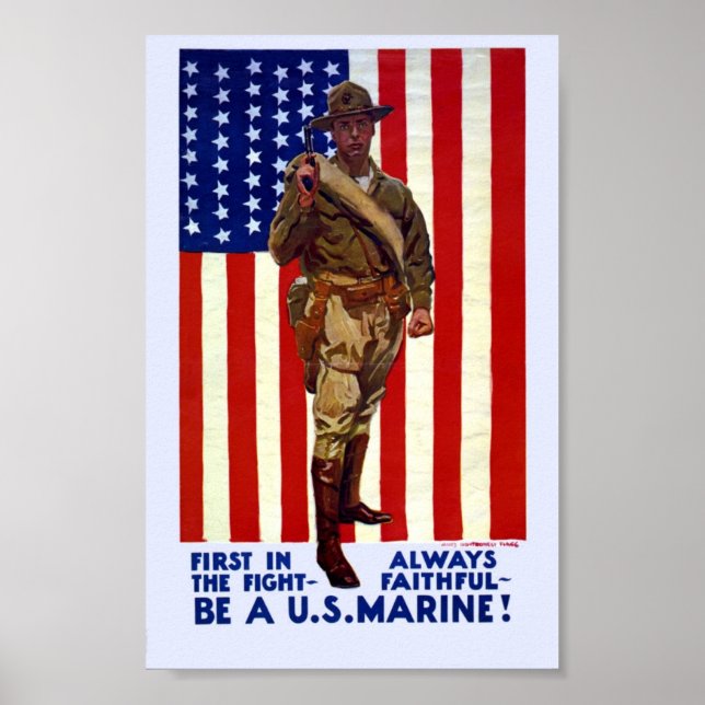 Vintage Be A U.S. Marine Poster (Front)
