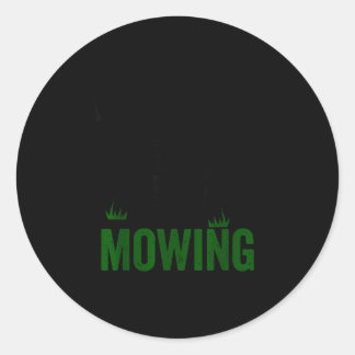 Vintage be mowing riding lawn mower dad papa men classic round sticker