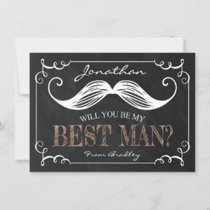 Vintage Be My Best Man   Groomsmen Invitation