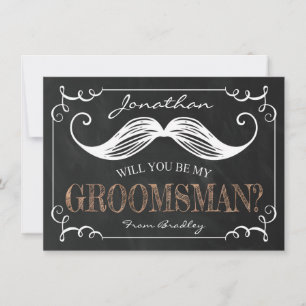 Vintage Be My Groomsmen Groomsman Invitation