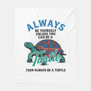 Vintage Be Yourself Turtle Shirt Design_1 Fleece Blanket
