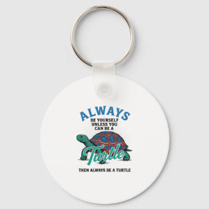 Vintage Be Yourself Turtle Shirt Design_1 Key Ring