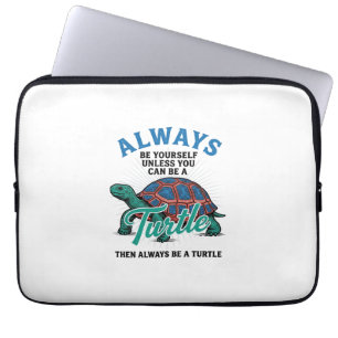 Vintage Be Yourself Turtle Shirt Design_1 Laptop Sleeve