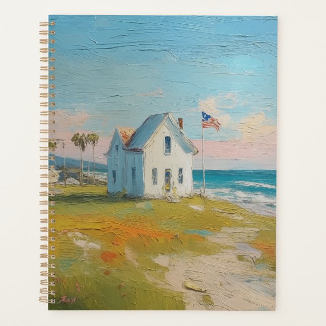 Vintage Beach 4th of July Americana Independence  Planner (Front)