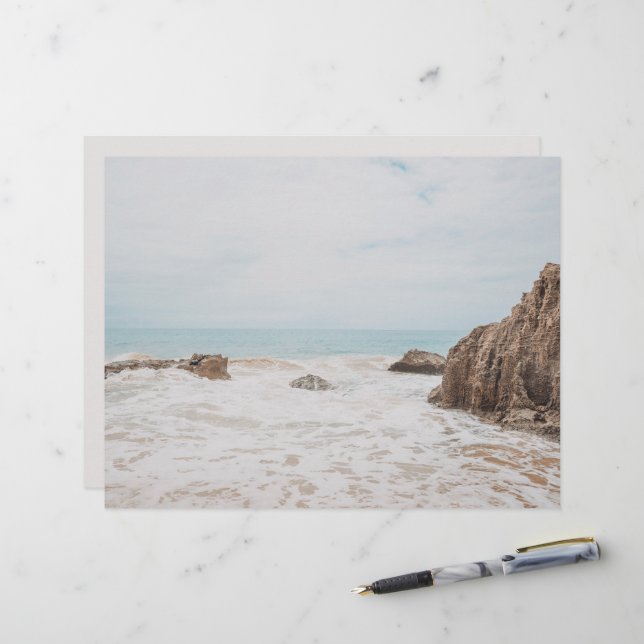 Vintage beach aesthetic scrapbook paper (Front/Back In Situ)