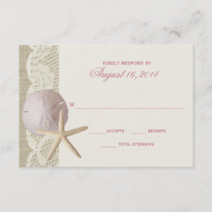 Vintage Beach and Lace Ivory RSVP