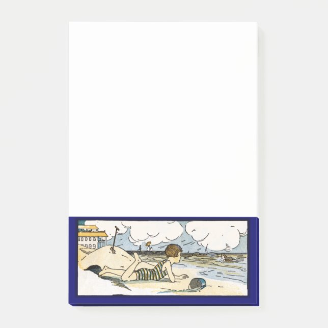 Vintage Beach Art Post it Post-it Notes (Front)