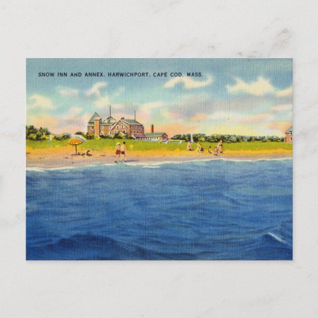 Vintage Beach, Cape Cod, Massachusetts Postcard (Front)