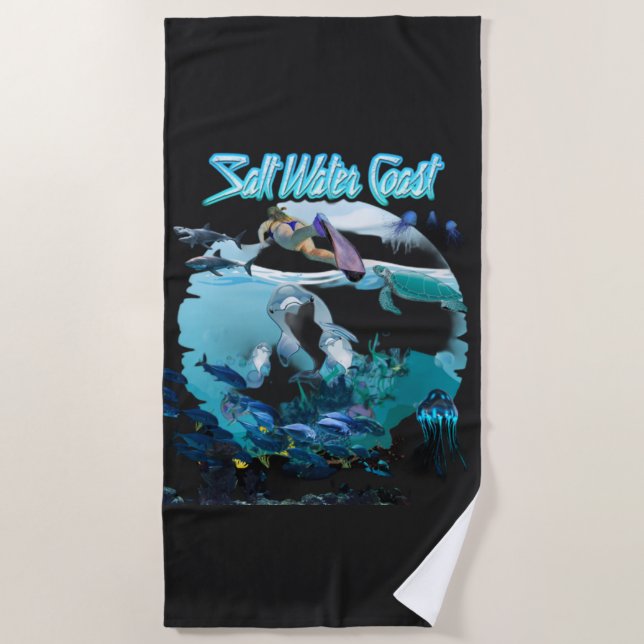 Vintage Beach Coast  Snorkelling Towel (Front)
