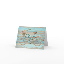 Vintage Beach Cruiser Bicycle Blank Notecard