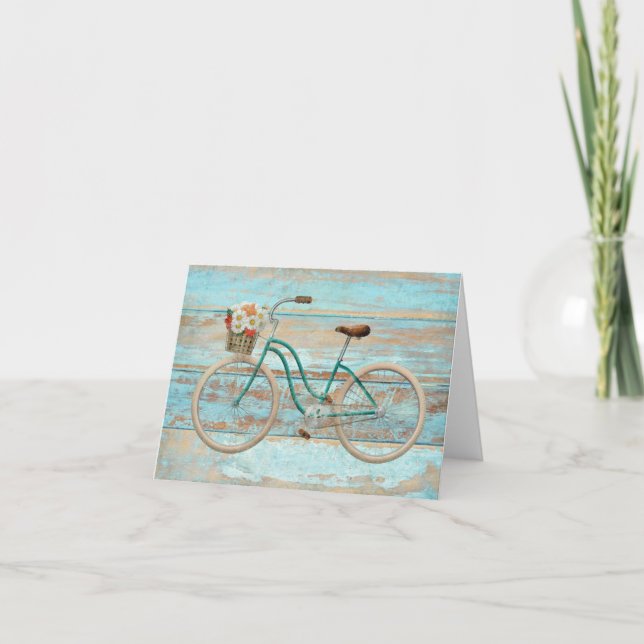 Vintage Beach Cruiser Bicycle Blank Notecard (Front)