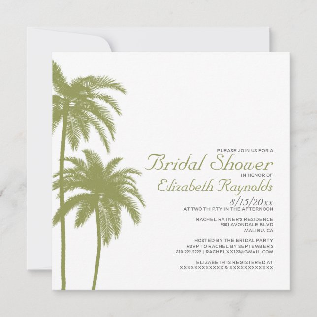 Vintage Beach Destination Bridal Shower Invitation (Front)