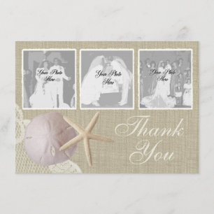 Vintage Beach Flat Card Thank you