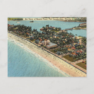 Vintage Beach Front Fort Lauderdale, Florida Postcard