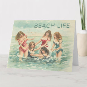 Vintage Beach Fun Card